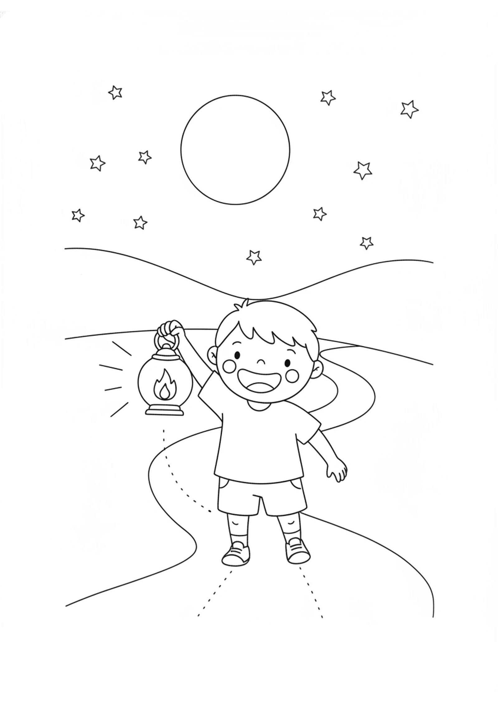 Following the Light — printable Bible coloring page from I Am the Light of the World