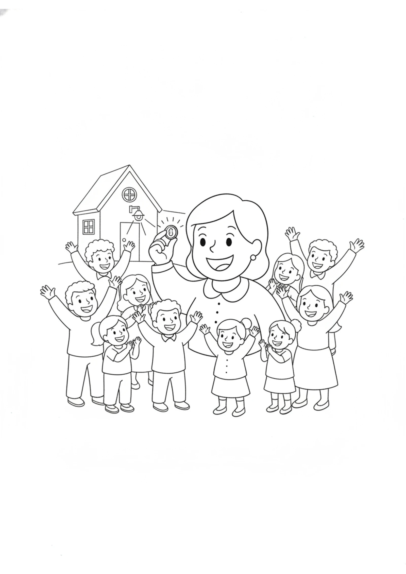 The Happy Coin Found — printable Bible coloring page from The Lost Coin