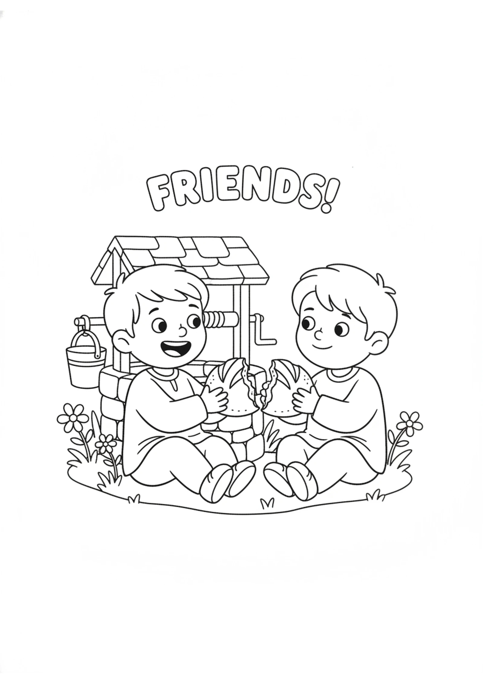 Kindness to an Unkind Friend — printable Bible coloring page from Love Your Enemies
