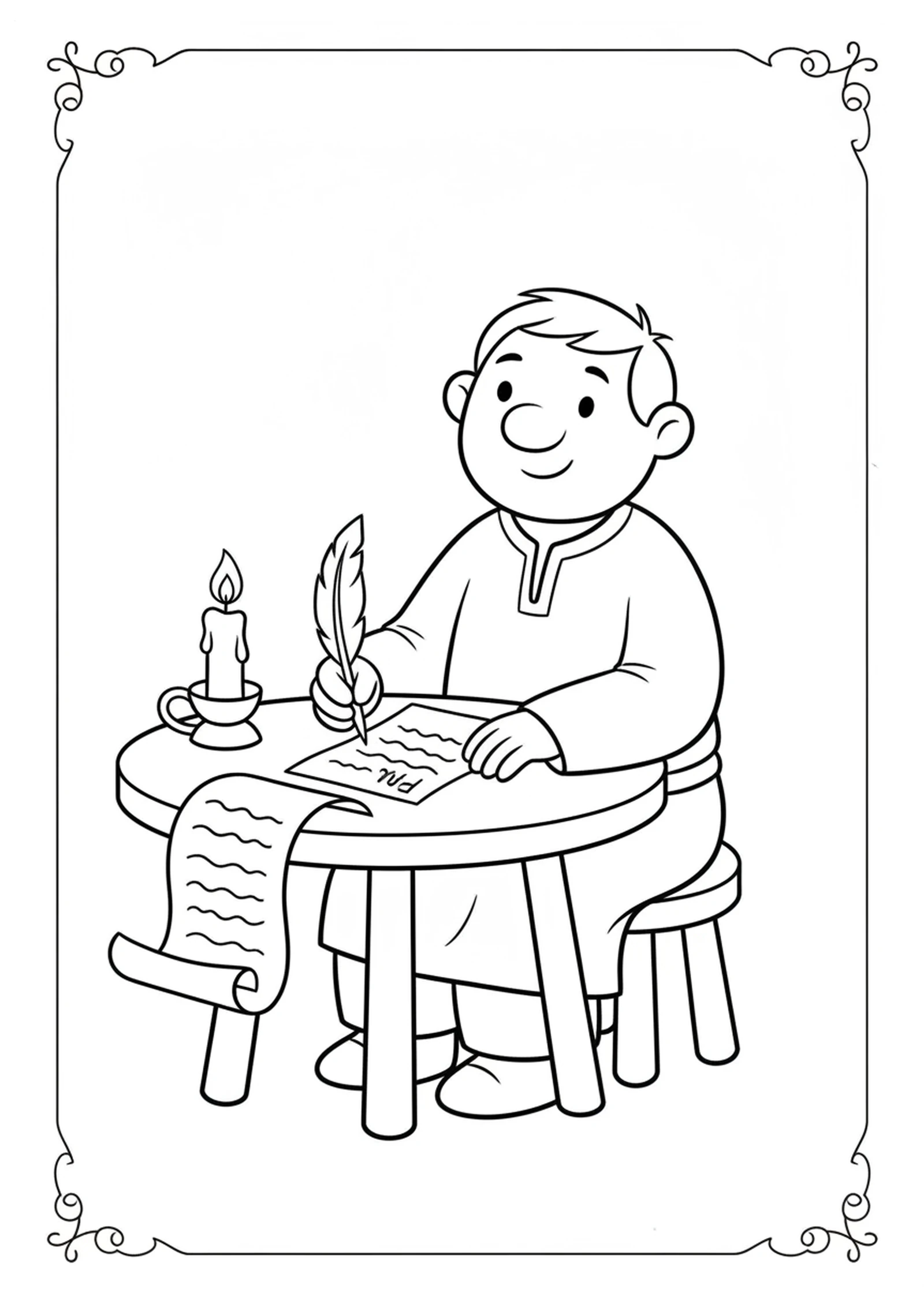 Paul Writes a Letter of Love — printable Bible coloring page from Love Is — The Greatest Gift