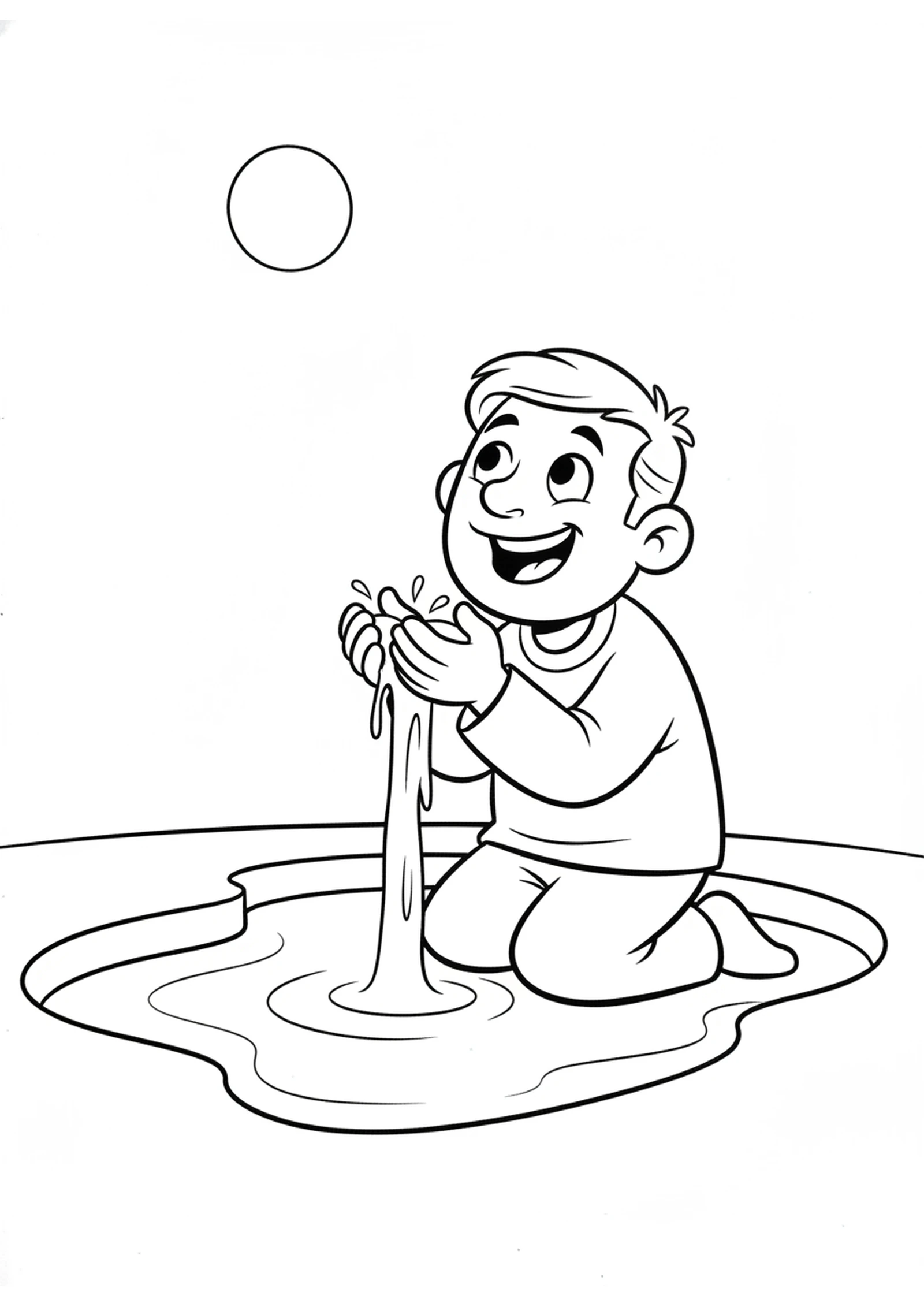 The Man Washes and Can See — printable Bible coloring page from Healing the Man Born Blind