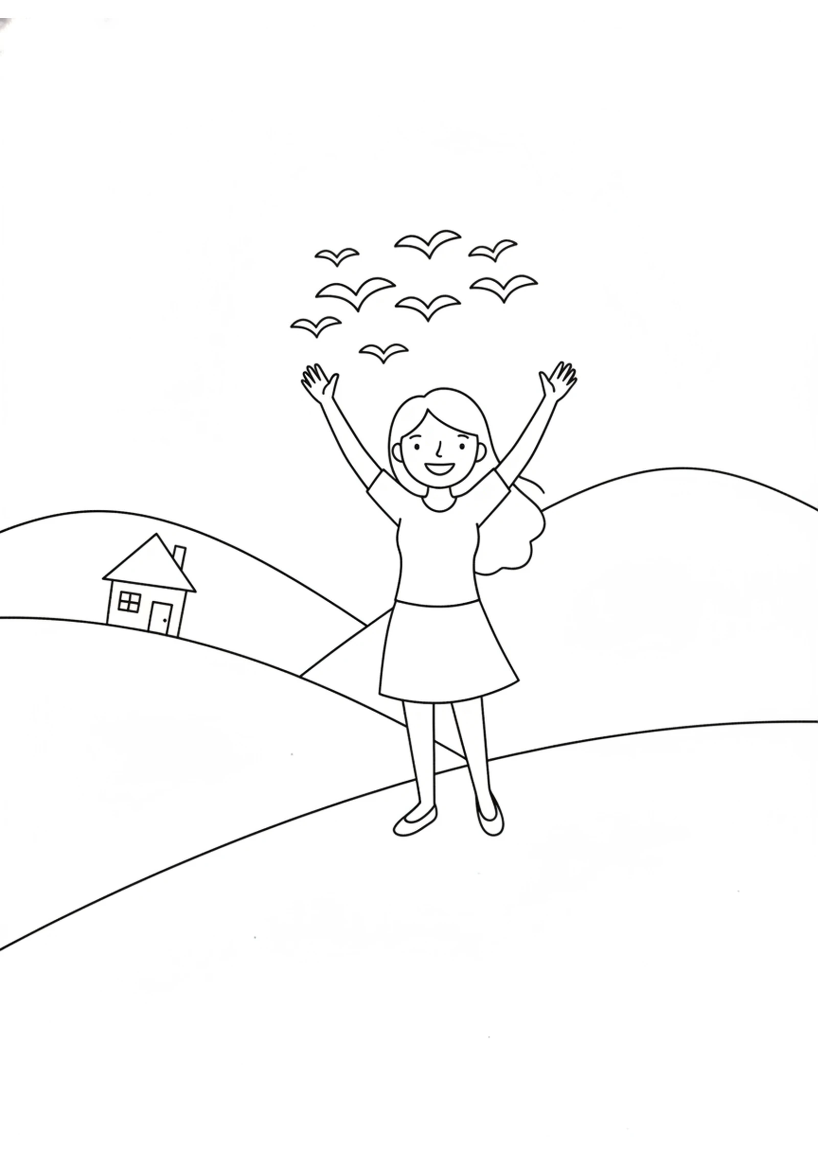 Mary Sings Her Song — printable Bible coloring page from Mary Visits Elizabeth