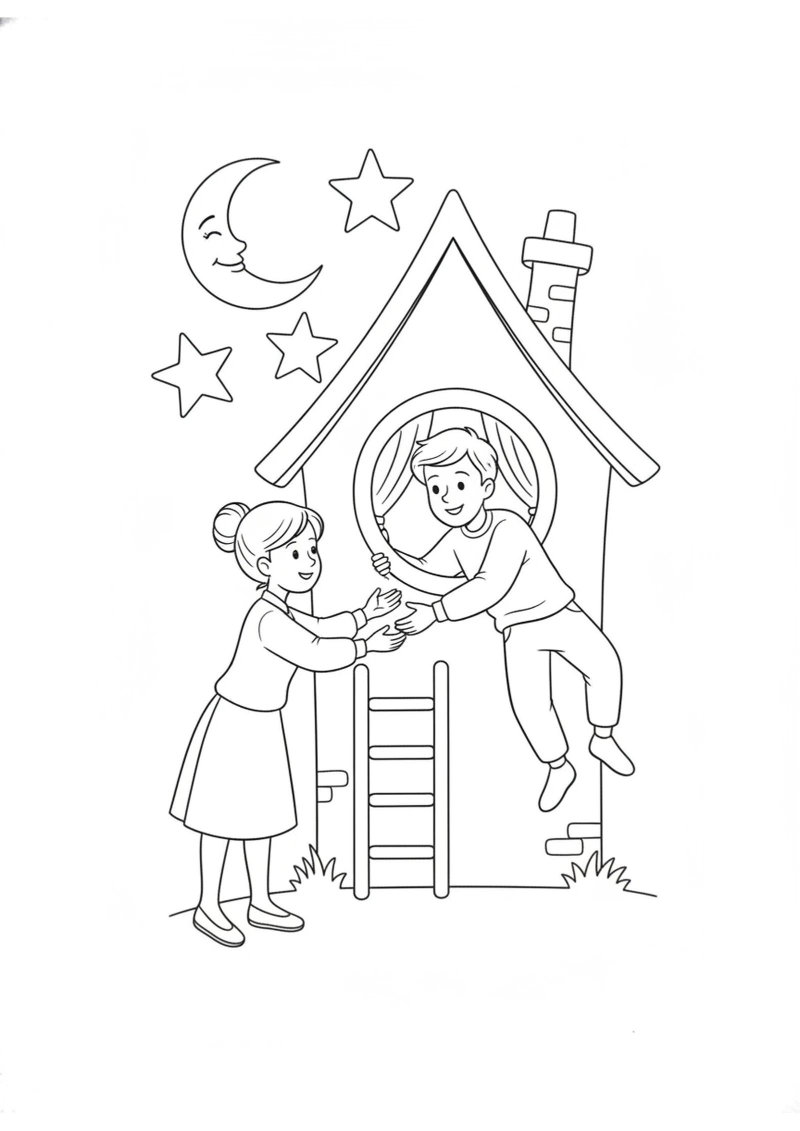 Michal Helps David Escape — printable Bible coloring page from Michal and the Escape — David Flees from Saul