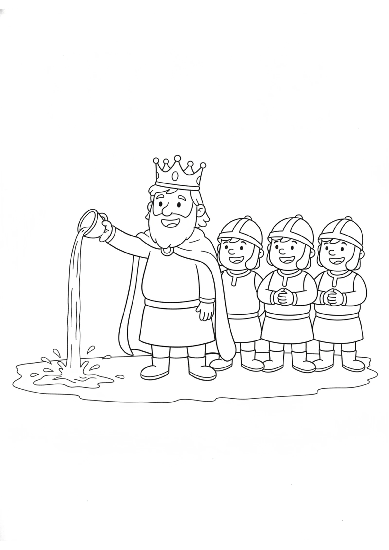 David's Gift to God — printable Bible coloring page from Water from Bethlehem’s Well — The Three Mighty Men