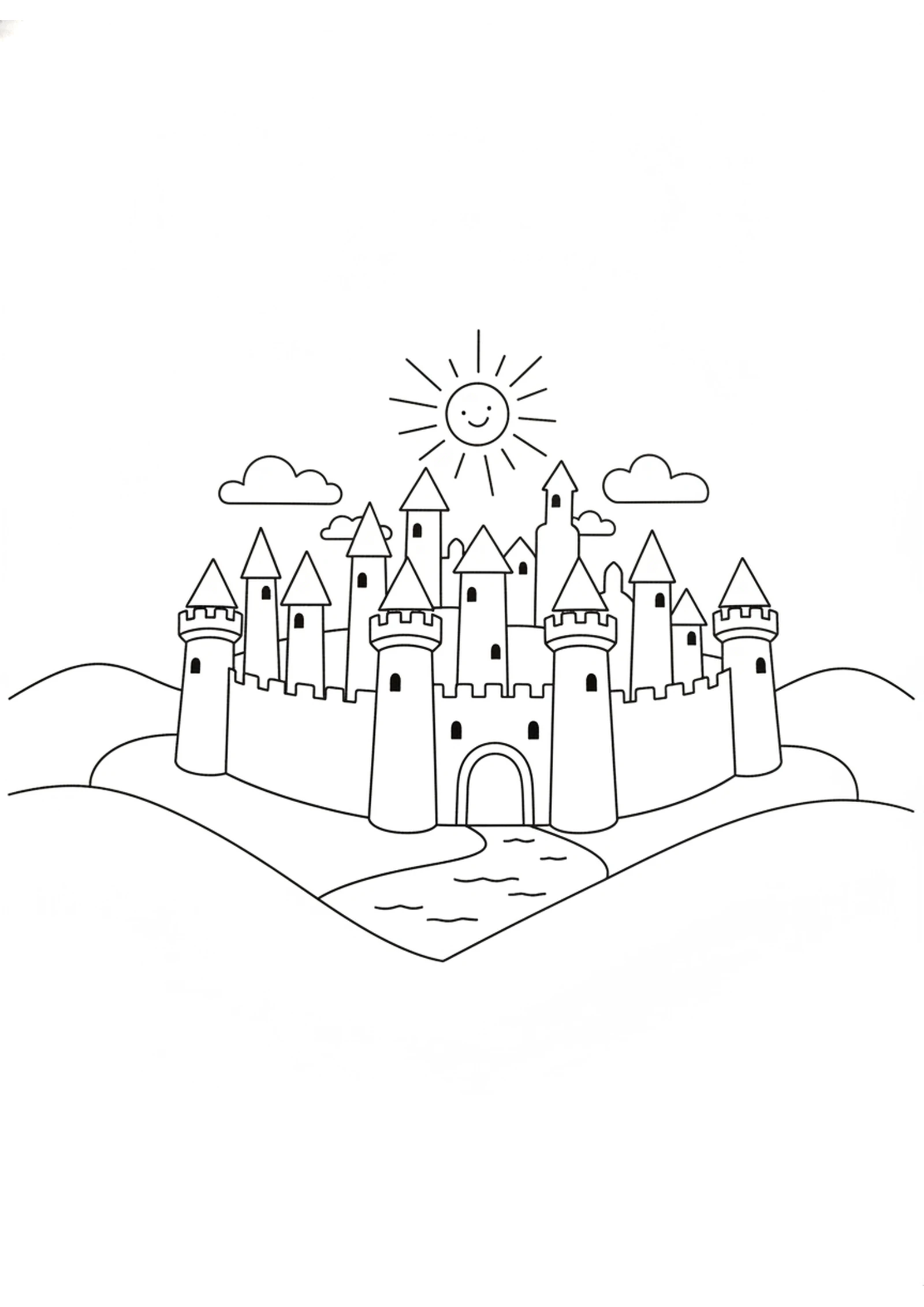 The Great City Walls — printable Bible coloring page from Nahum — Nineveh Falls