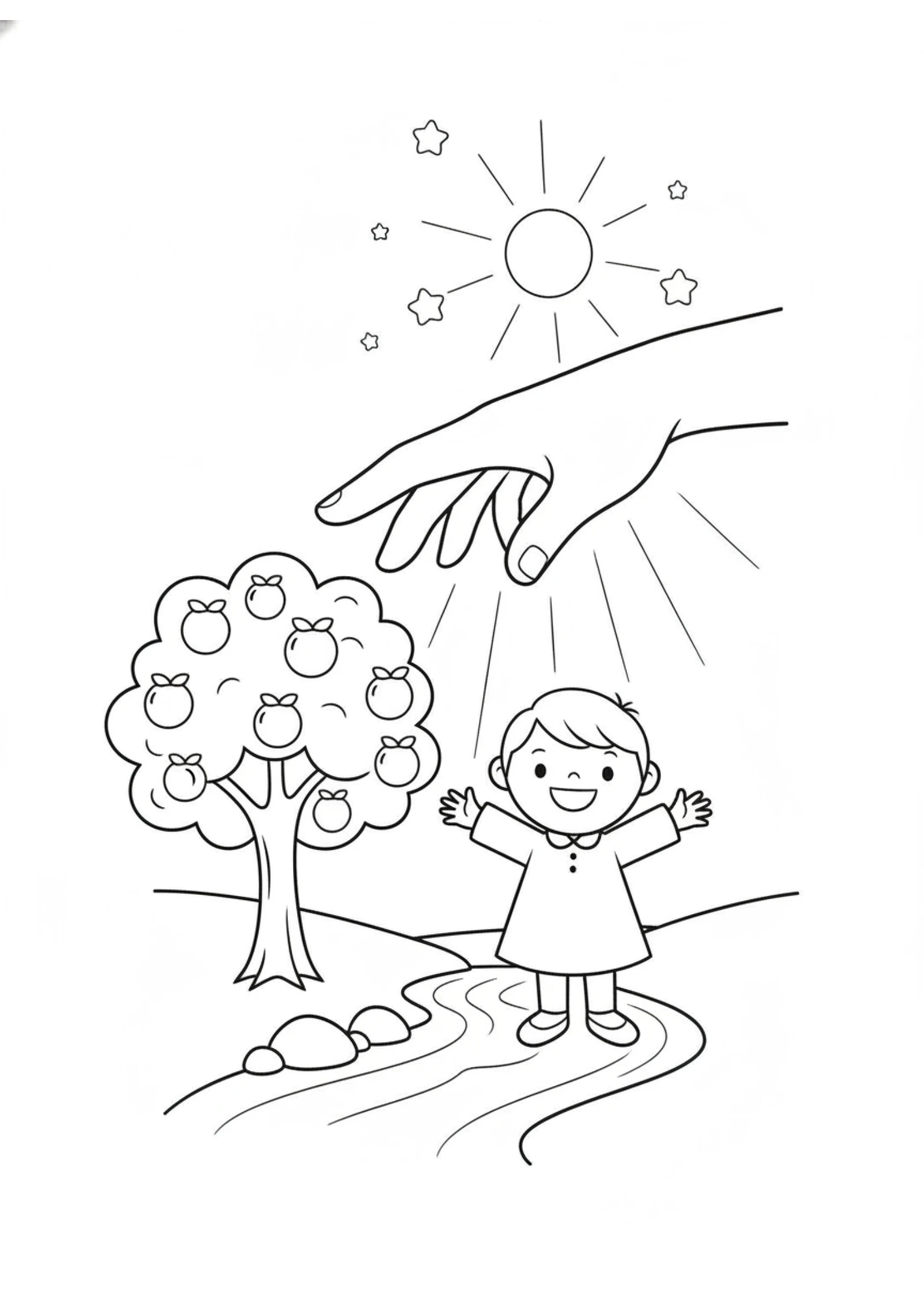 God Wipes Away Every Tear — printable Bible coloring page from A New Heaven and a New Earth