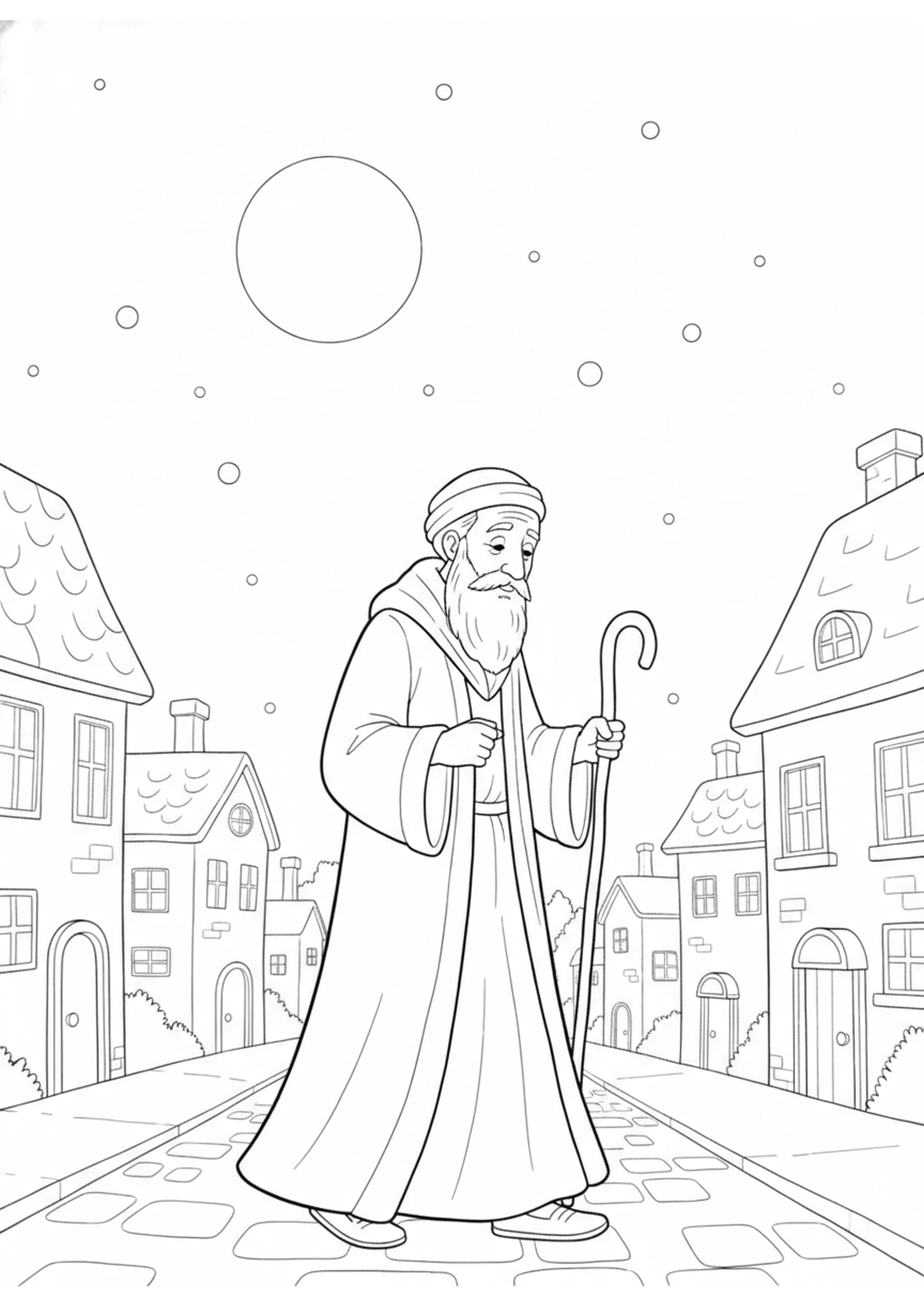 Nicodemus Comes at Night — printable Bible coloring page from Nicodemus — You Must Be Born Again