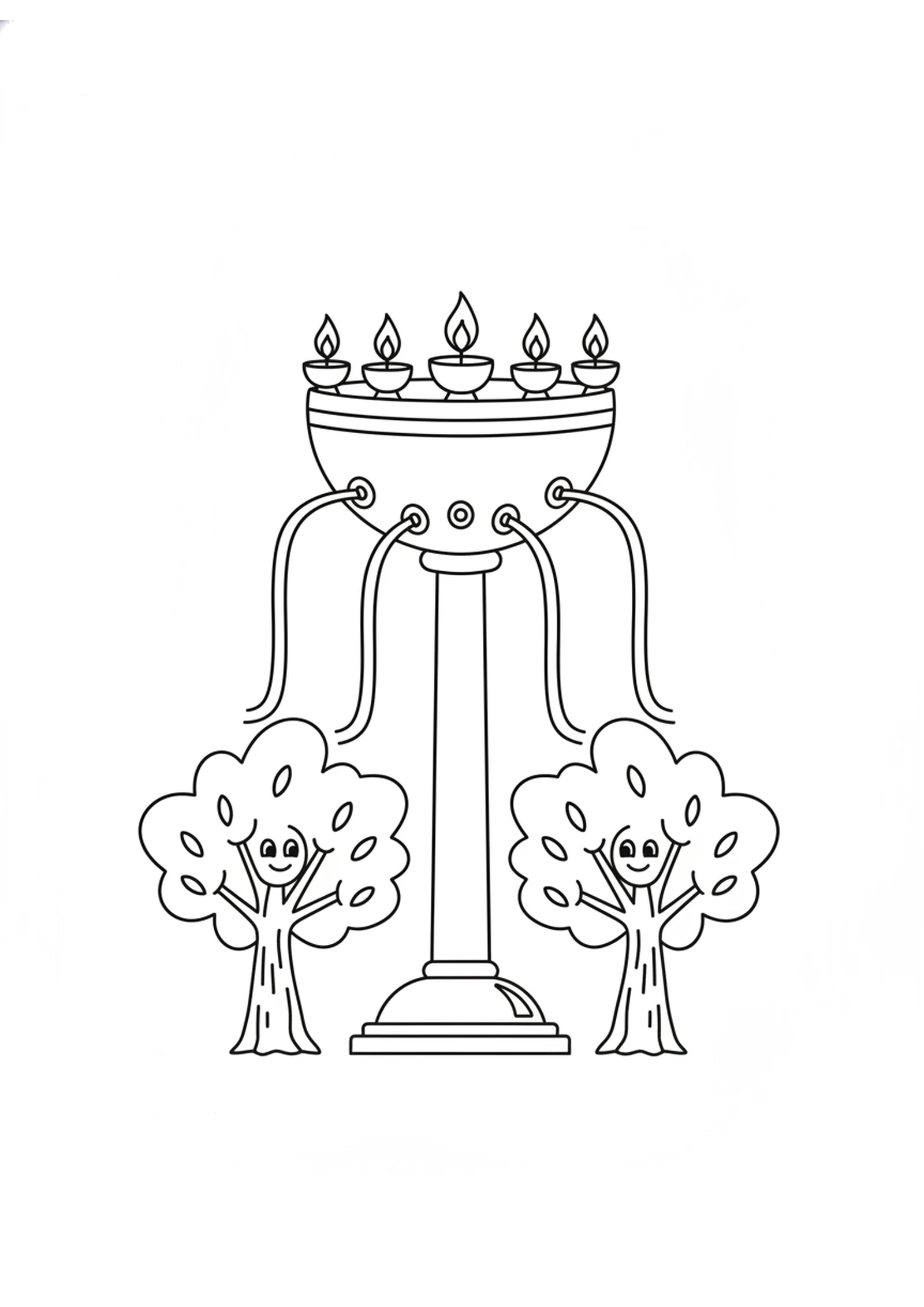 The Golden Lampstand — printable Bible coloring page from Not by Might, but by My Spirit
