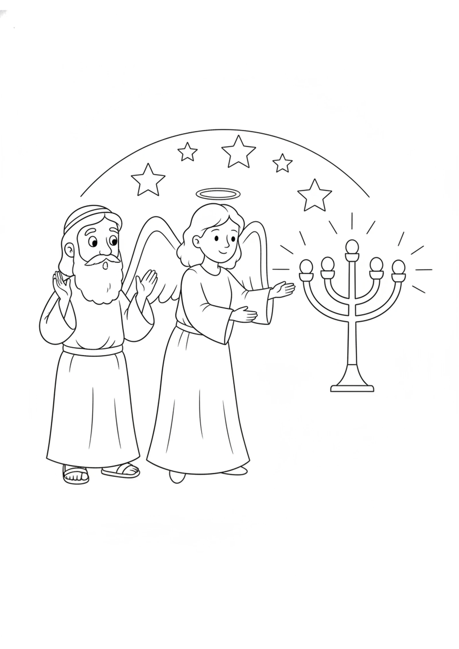 Zechariah and the Angel — printable Bible coloring page from Not by Might, but by My Spirit