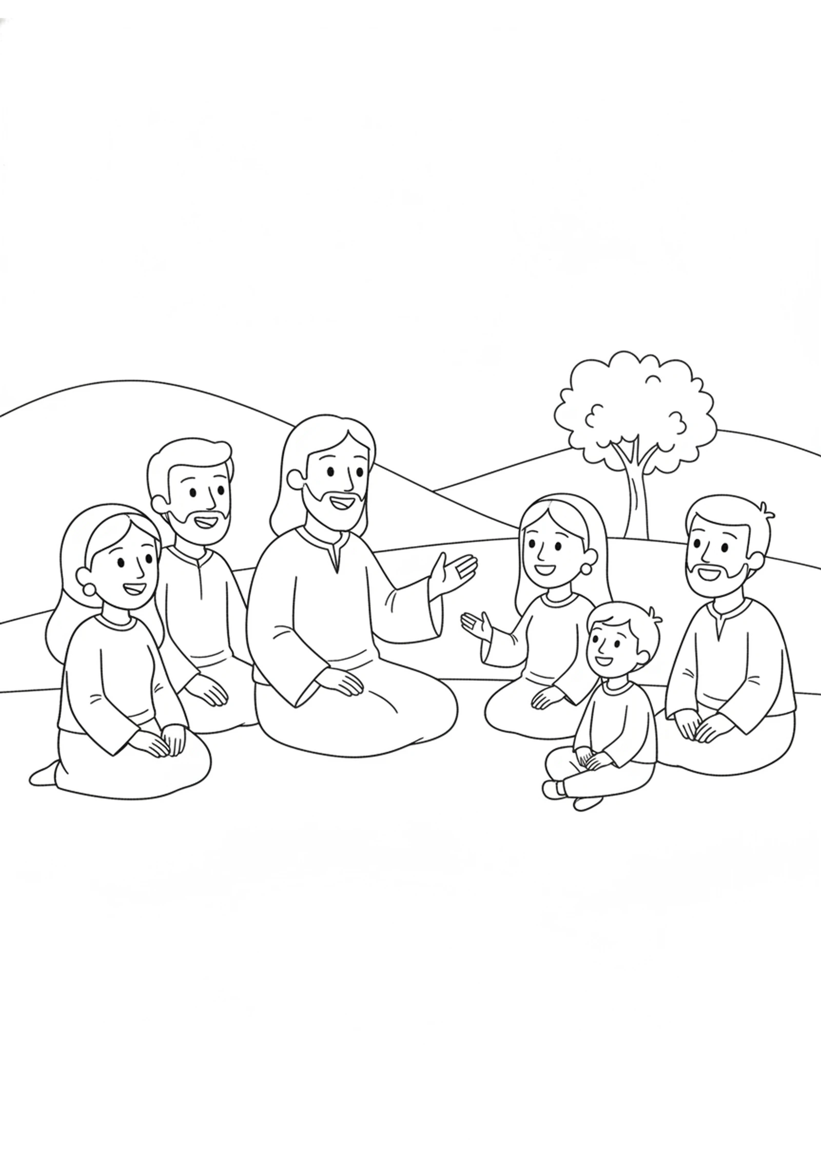 Jesus Teaches About Praying — printable Bible coloring page from The Persistent Widow