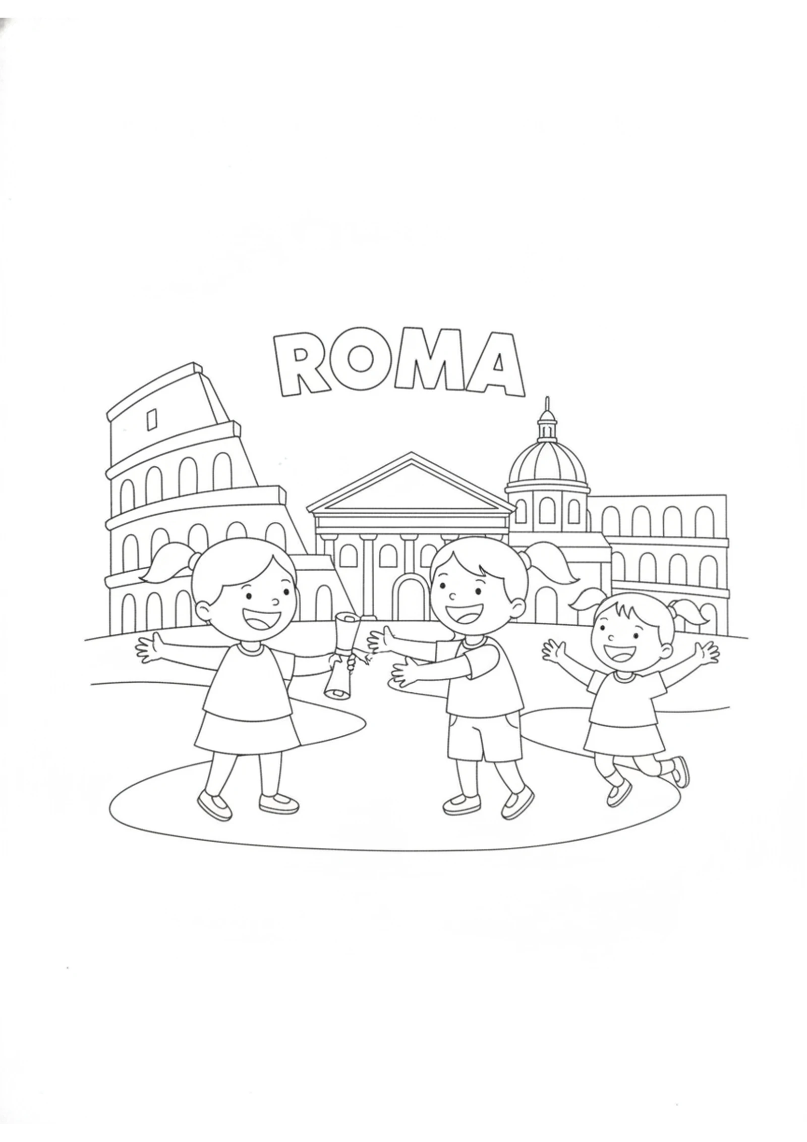 The Letter Arrives in Rome — printable Bible coloring page from Phoebe and Paul's Letter