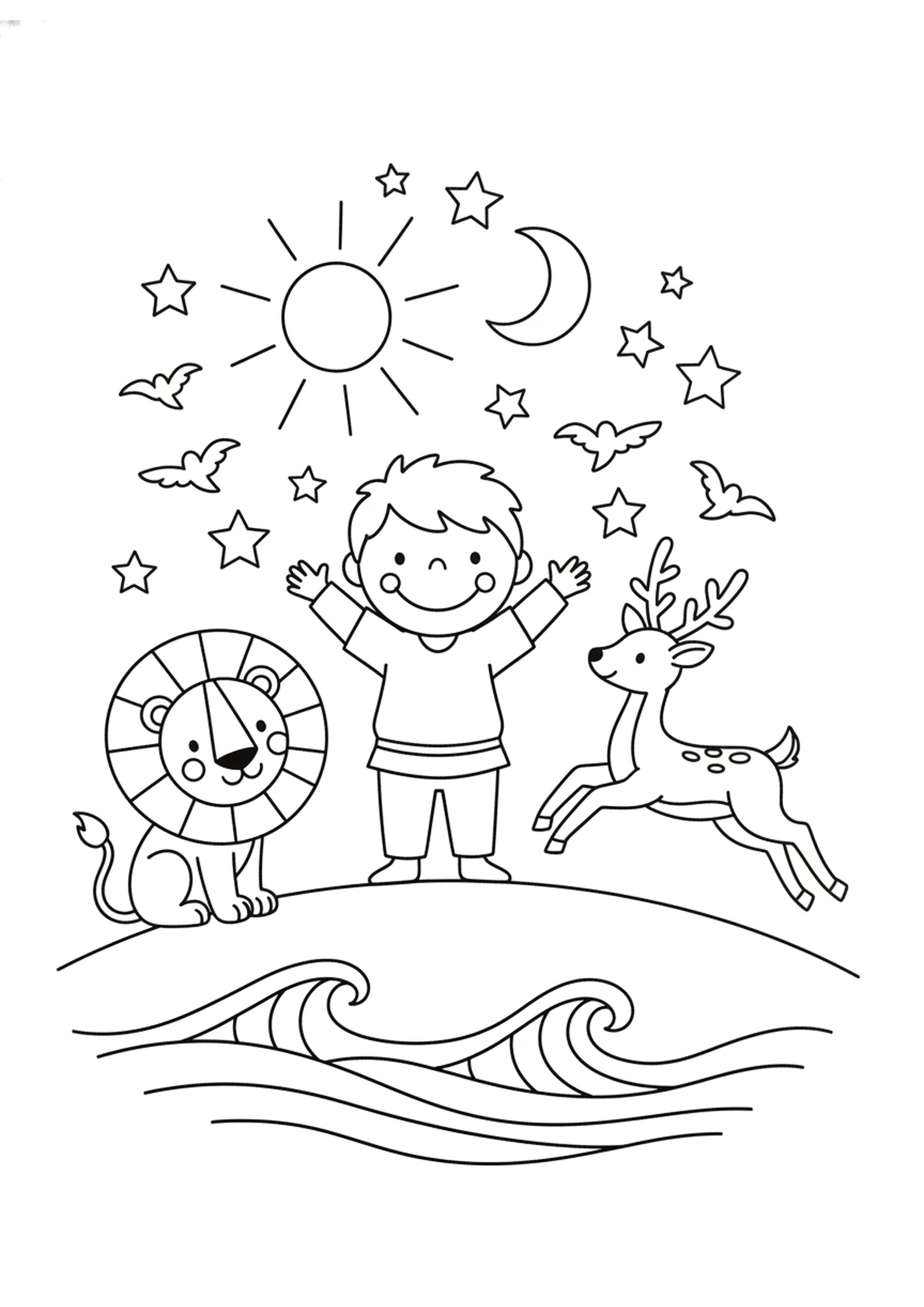 The Whole World Sings — printable Bible coloring page from Let Everything Praise the Lord