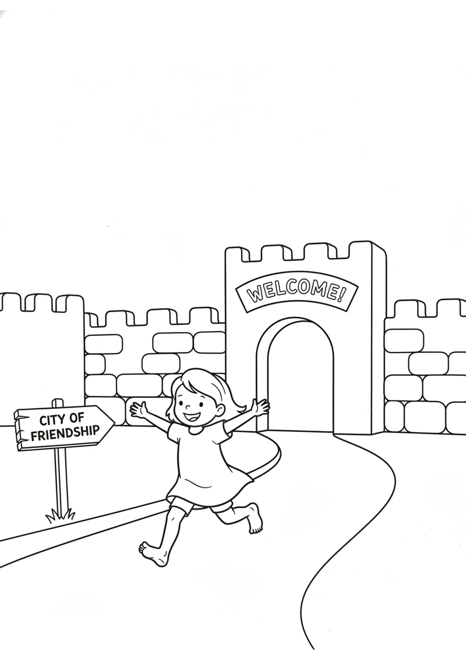 Running to the Safe City — printable Bible coloring page from The Cities of Refuge — A Safe Place to Run