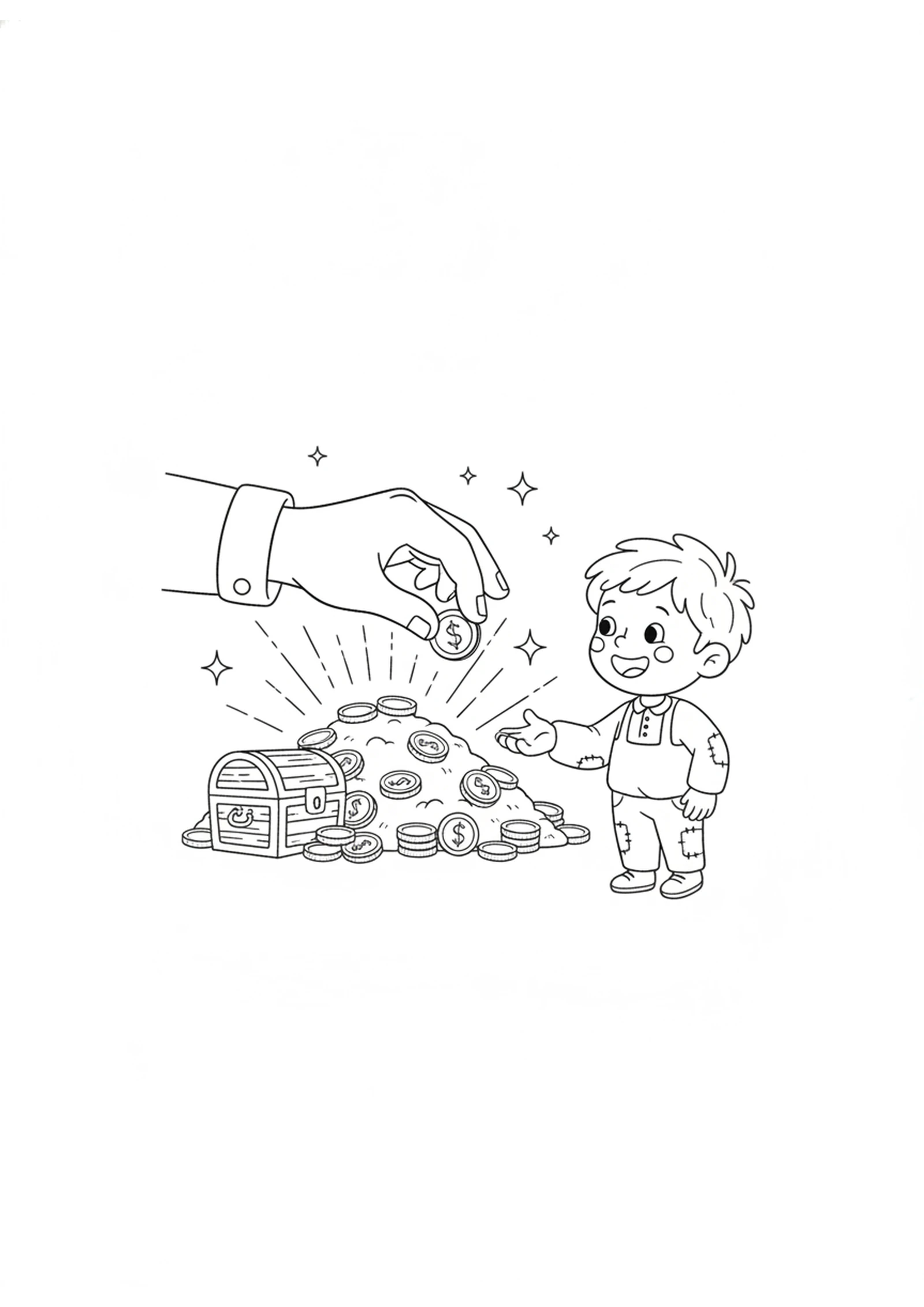 Treasure in Heaven — printable Bible coloring page from The Rich Young Ruler
