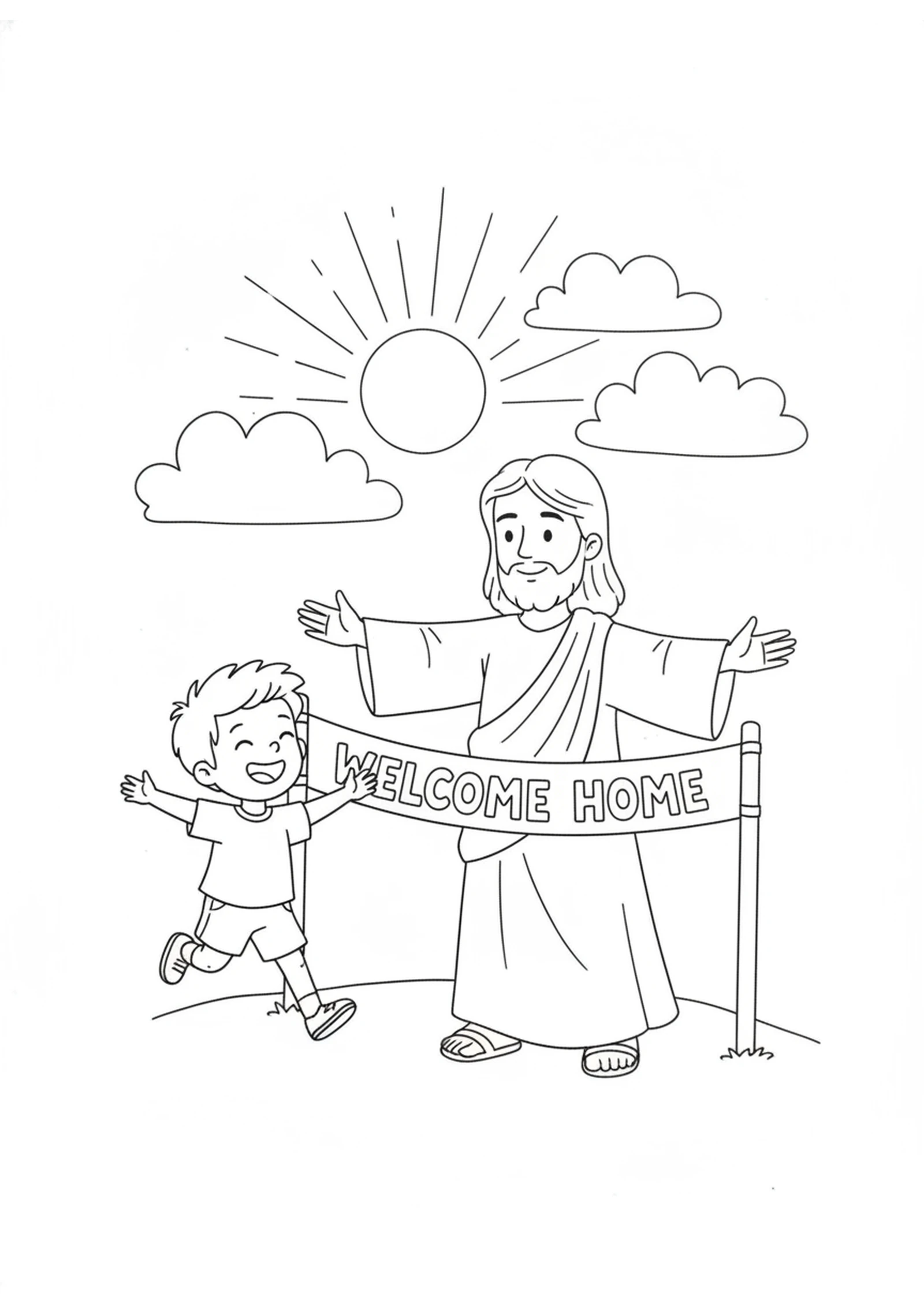 Eyes on Jesus — printable Bible coloring page from Run the Race — Eyes on Jesus