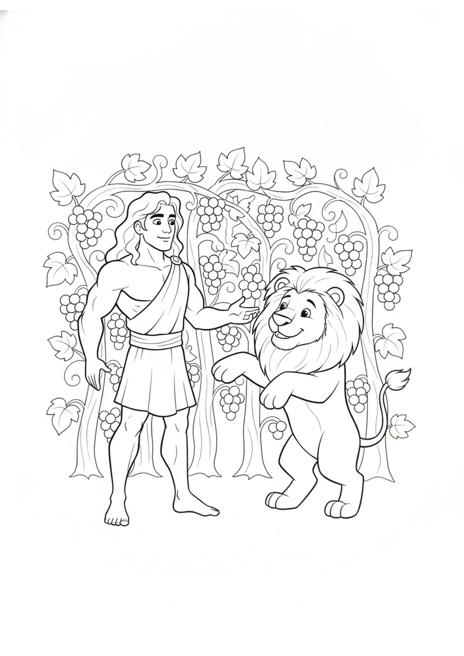 Samson and the Roaring Lion — printable Bible coloring page from Samson’s Mighty Deeds