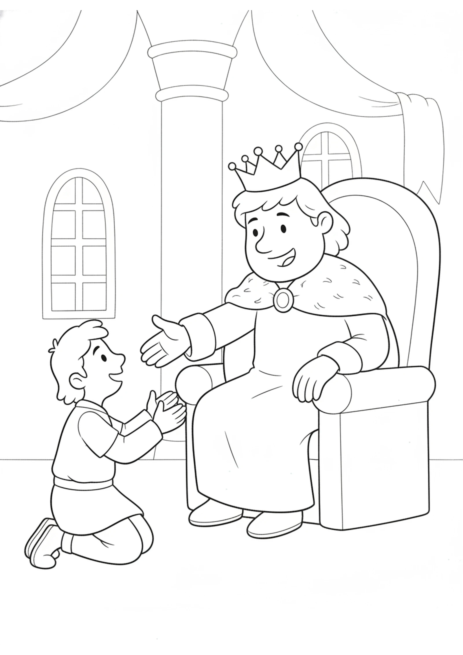 The Kind King Forgives — printable Bible coloring page from Forgive Seventy Times Seven