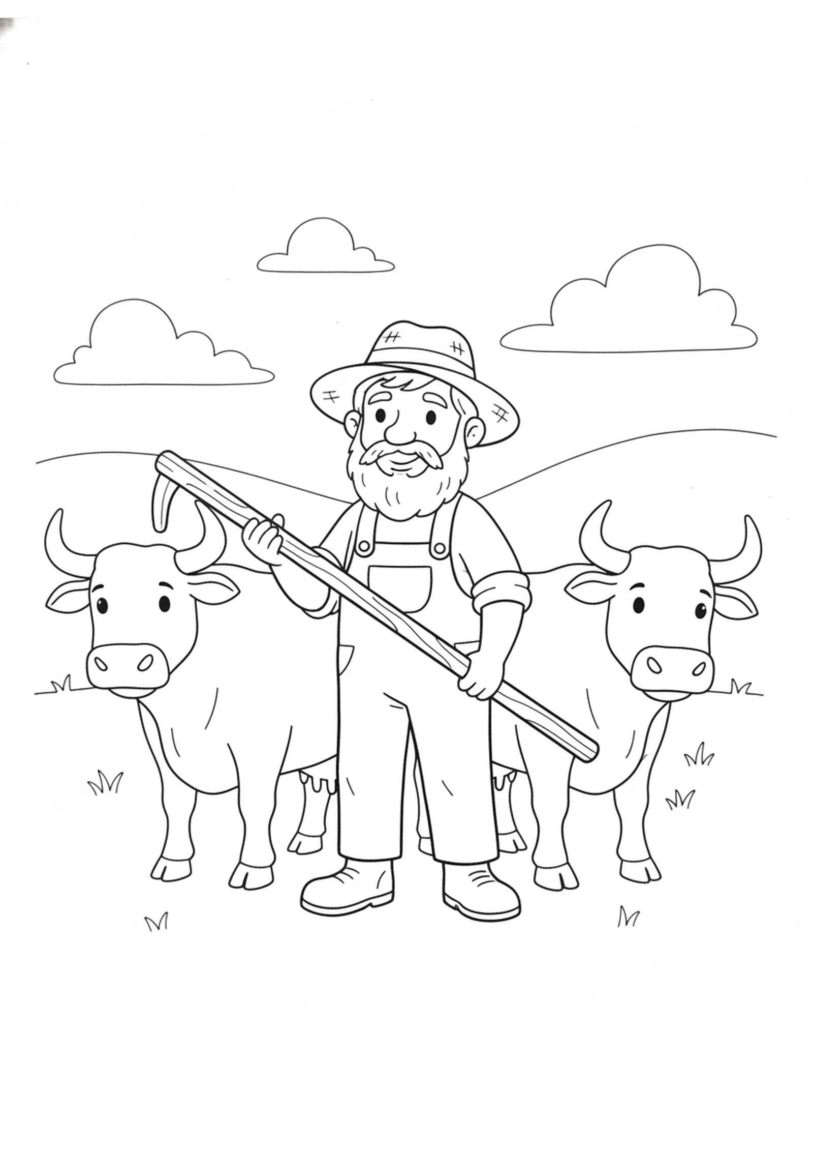 Shamgar the Farmer — printable Bible coloring page from Shamgar and His Ox-Goad