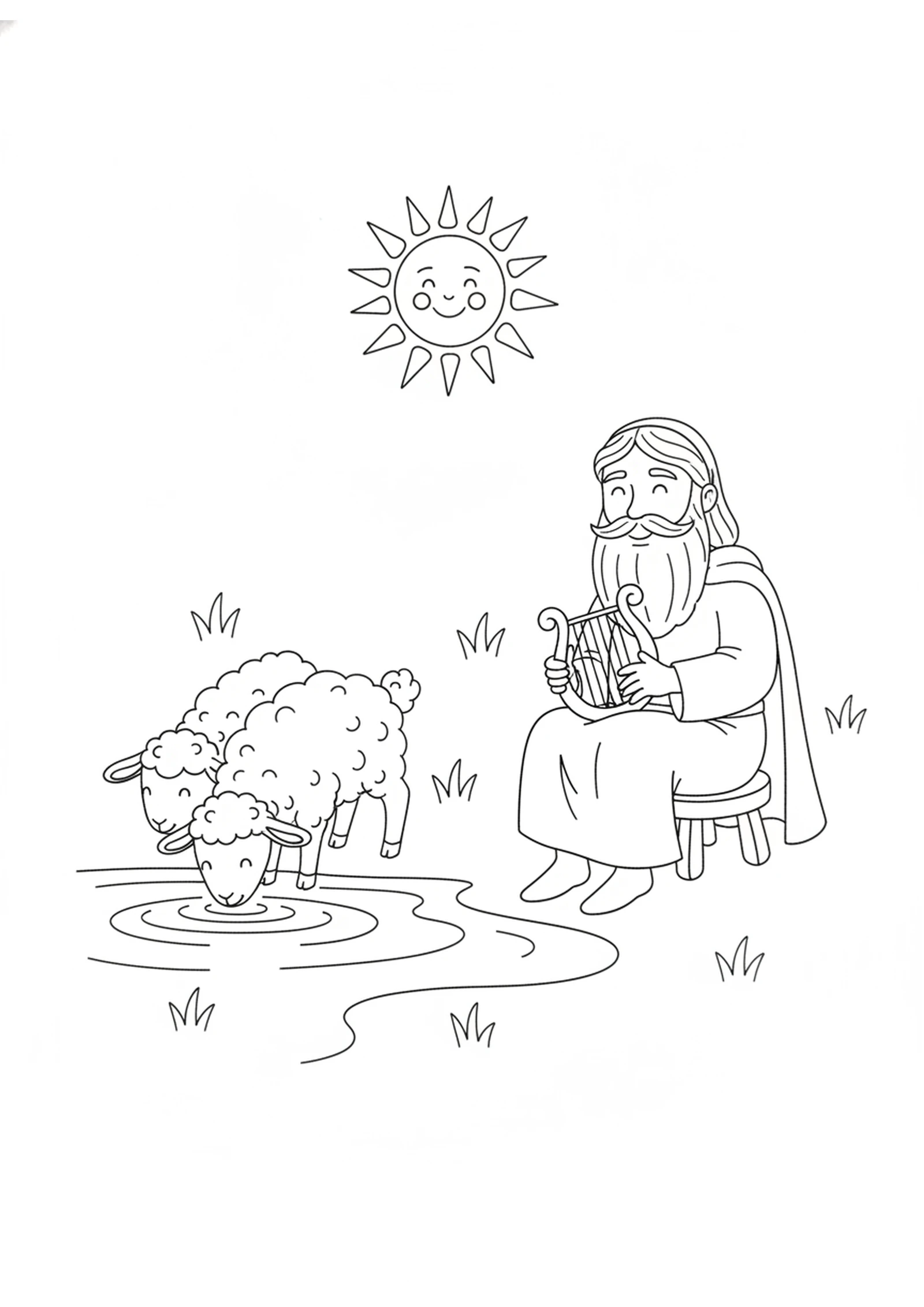 Beside the Still Water — printable Bible coloring page from The Lord Is My Shepherd