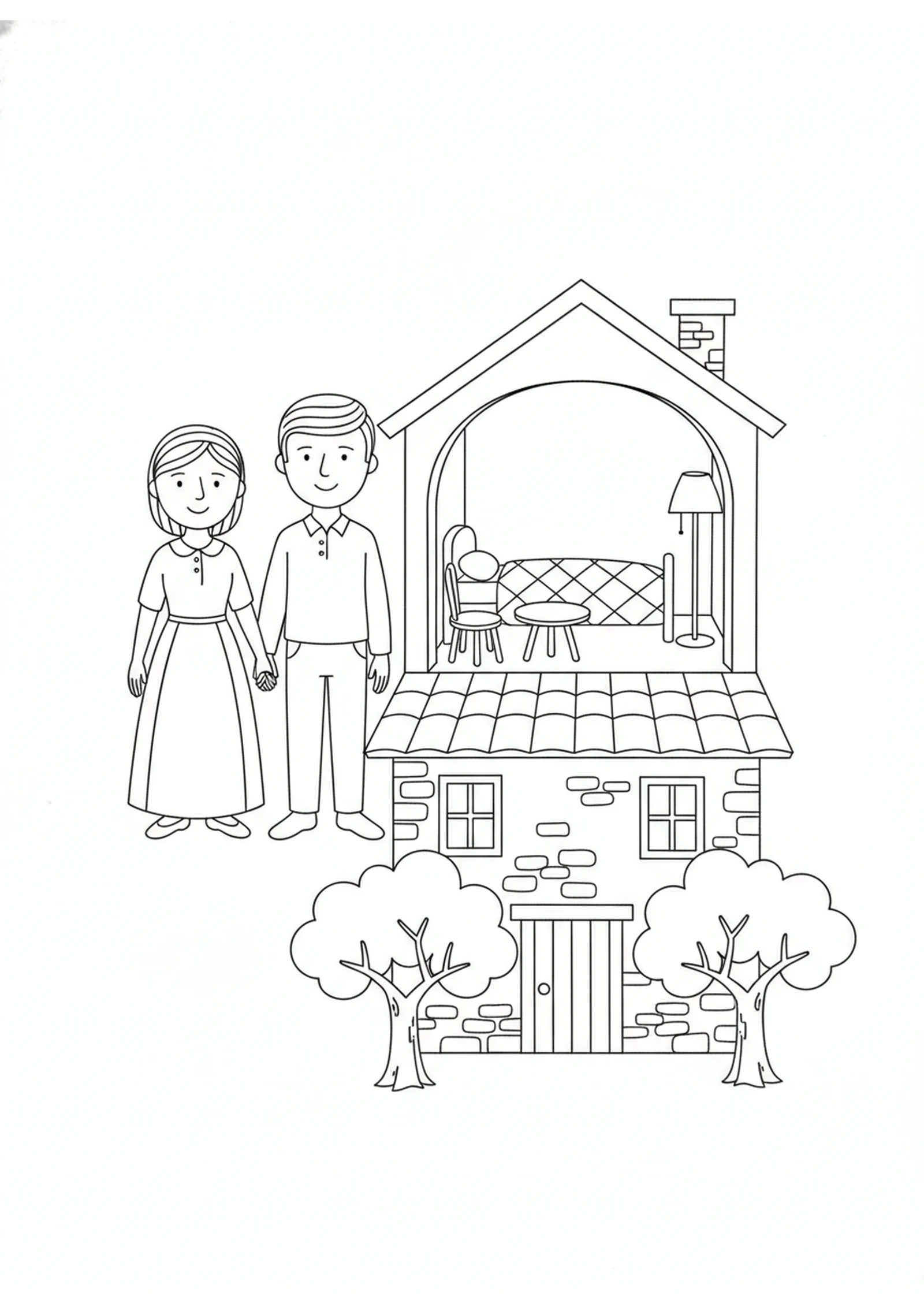 The Little Rooftop Room — printable Bible coloring page from The Shunammite Woman’s Son