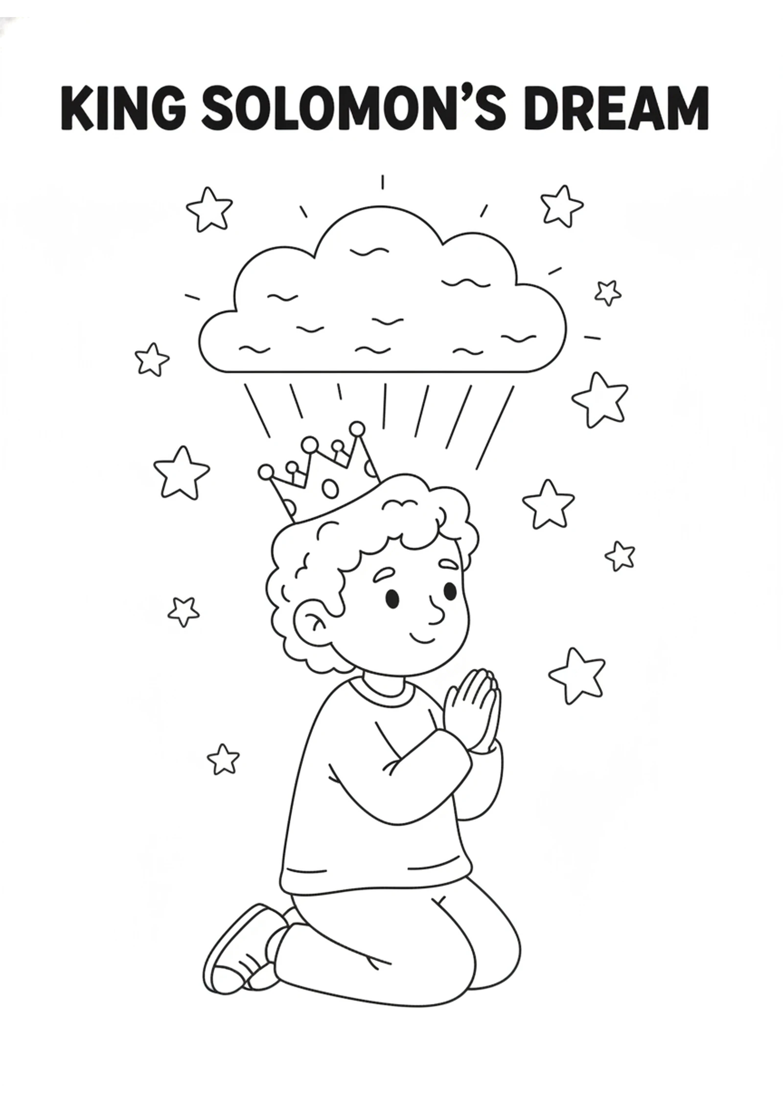 Solomon's Dream — printable Bible coloring page from Solomon’s Wise Sayings