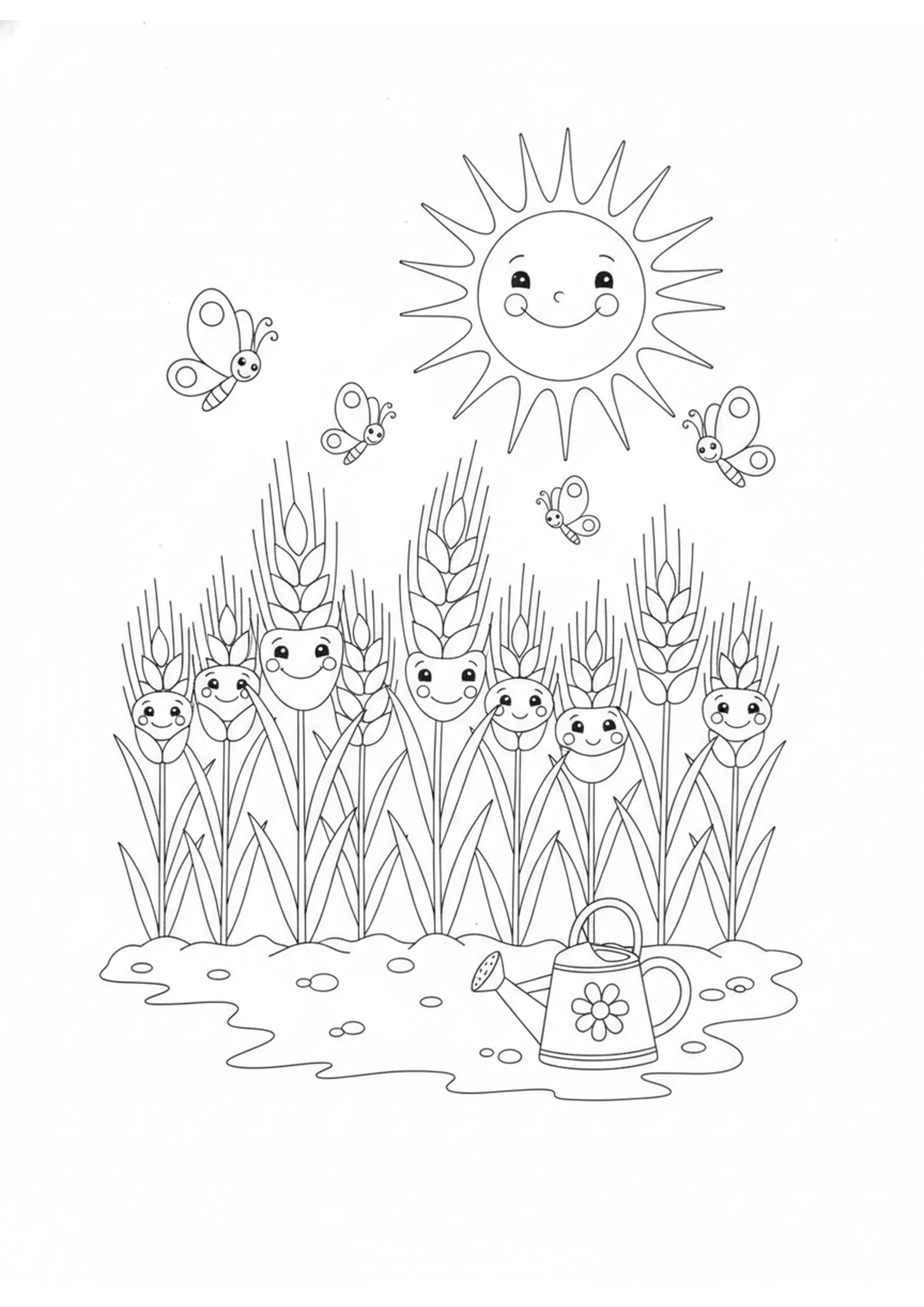 The Good Seeds Grow Tall — printable Bible coloring page from The Sower and the Seeds
