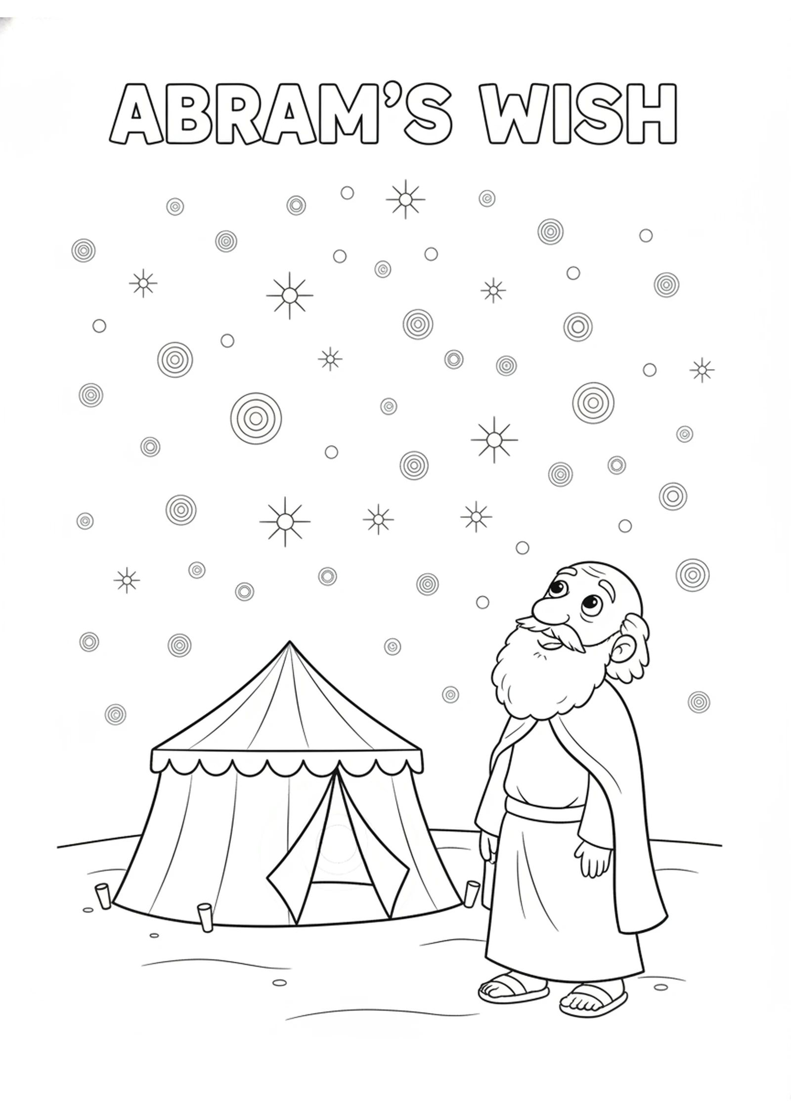 Abram Under the Stars — printable Bible coloring page from Count the Stars — God’s Covenant with Abram