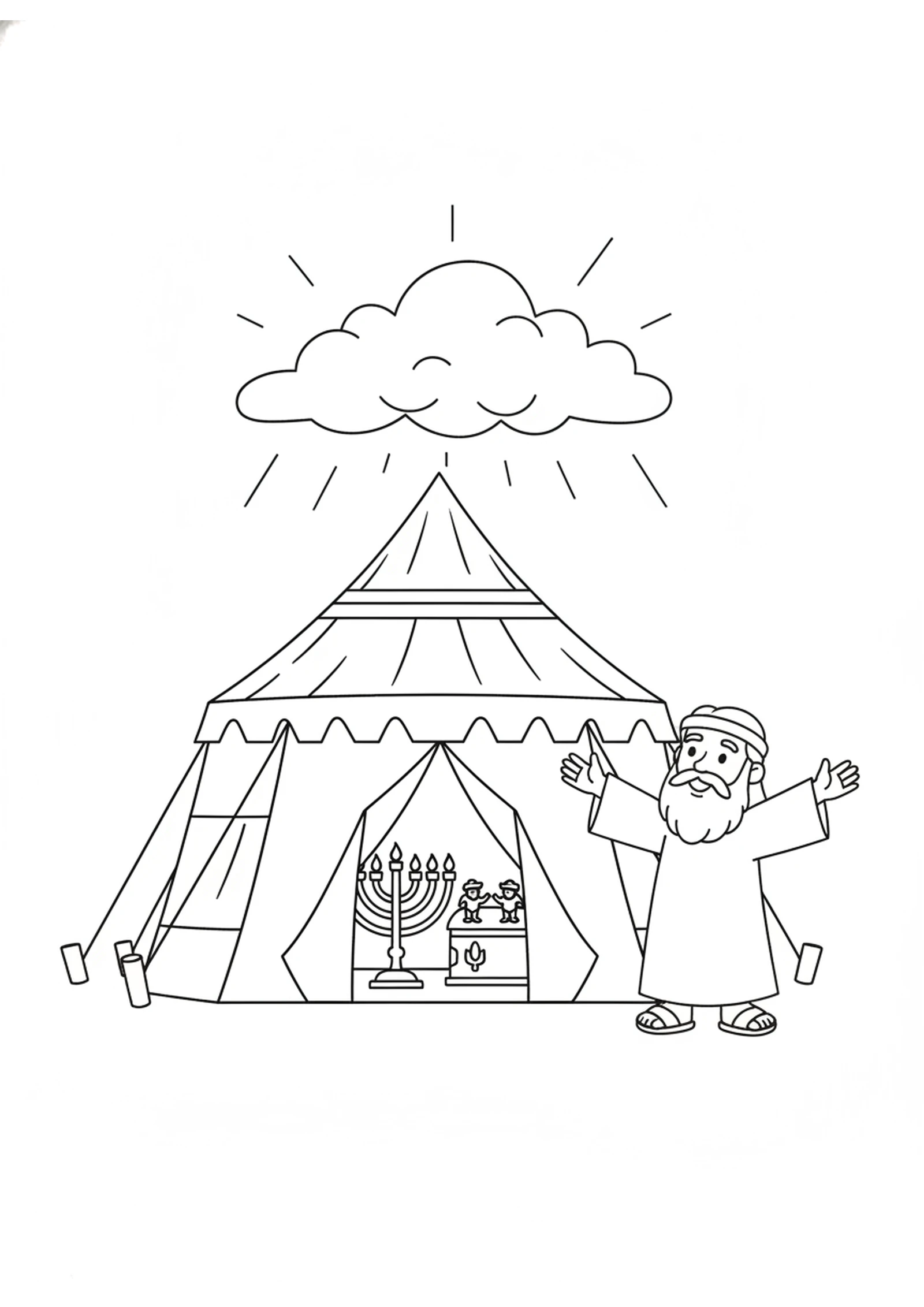 God's Glory Fills the Tent — printable Bible coloring page from Building the Tabernacle — God Moves In
