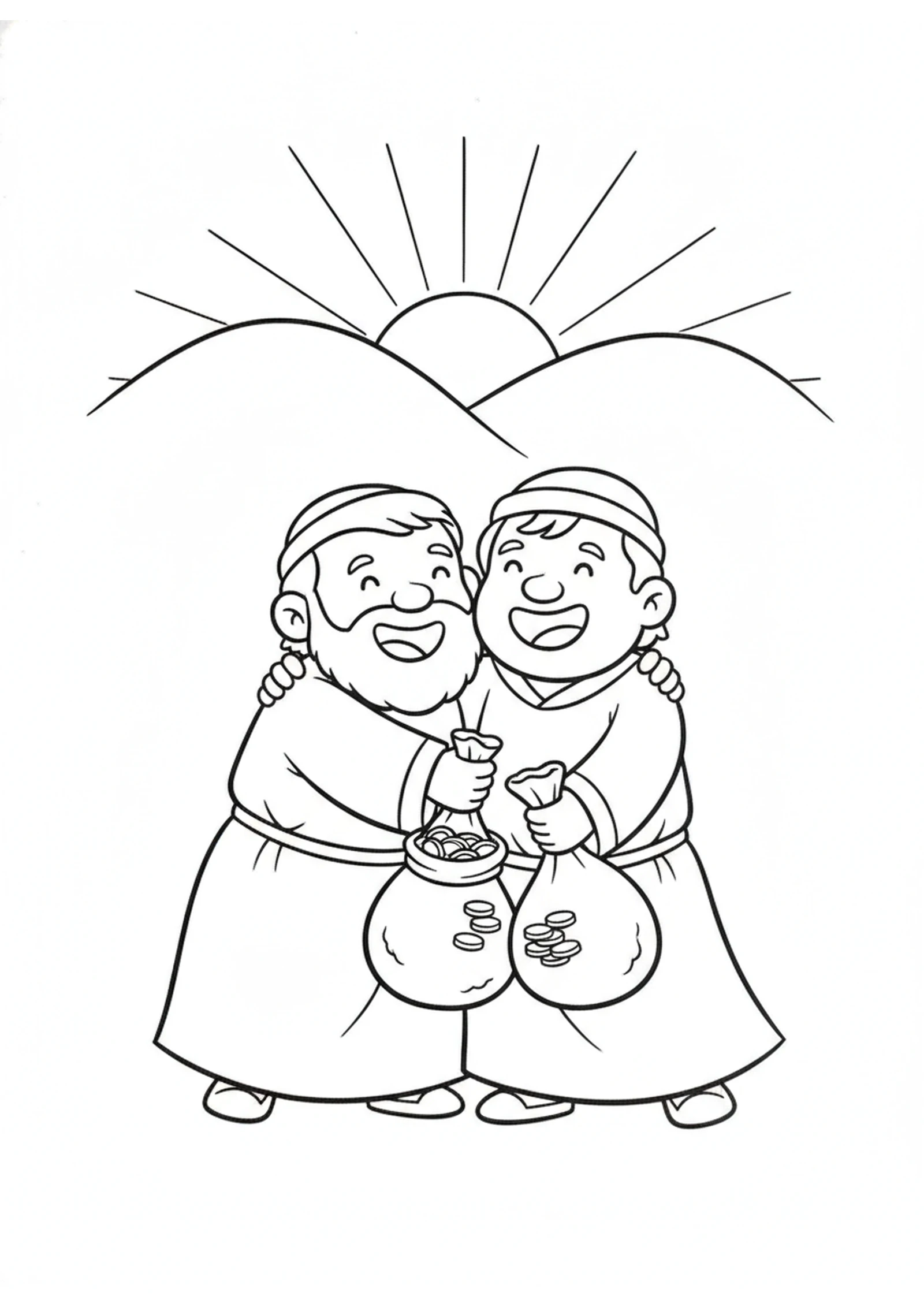 Well Done, Faithful Servant — printable Bible coloring page from The Talents