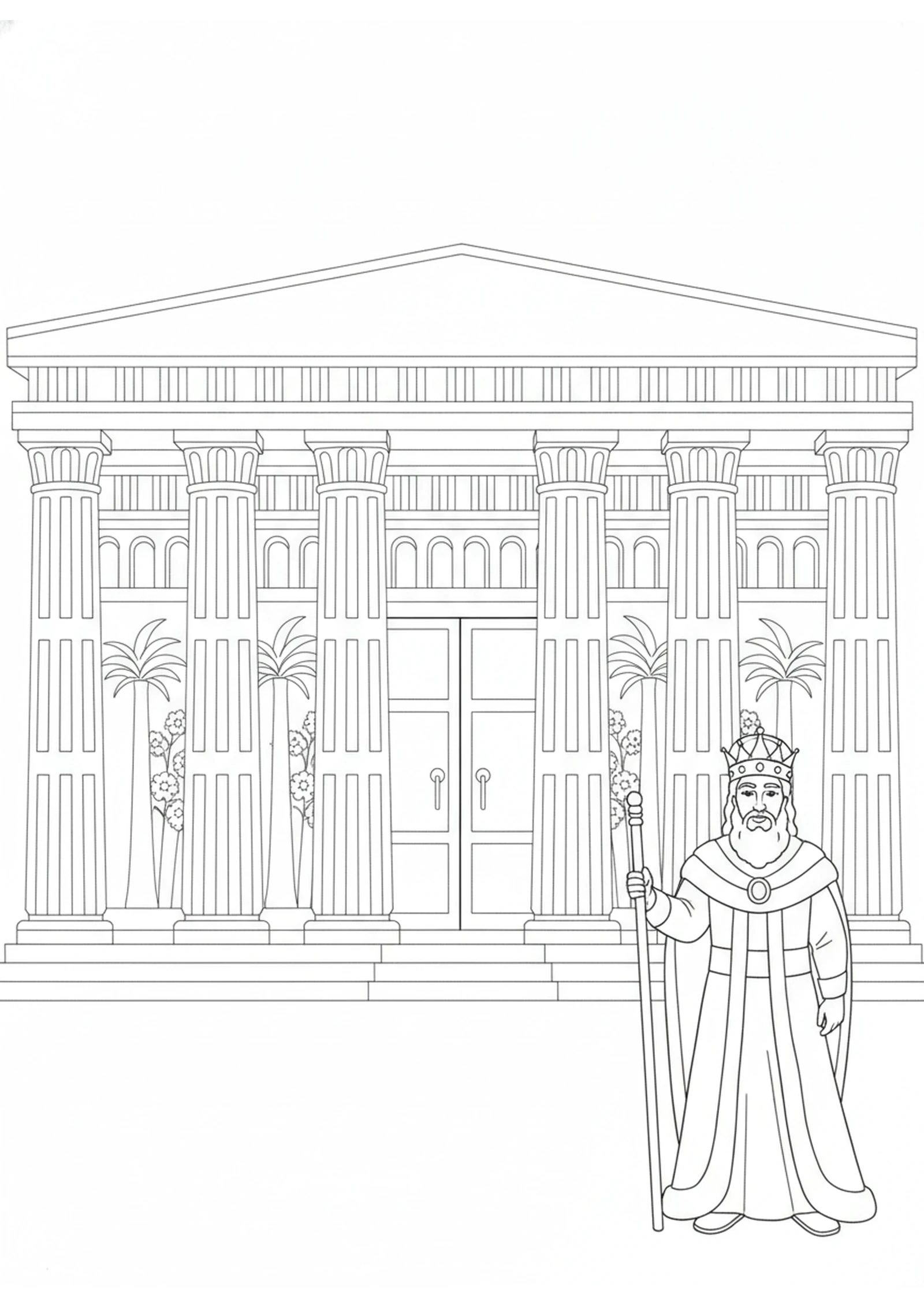 The Golden Temple — printable Bible coloring page from Solomon Builds and Dedicates the Temple