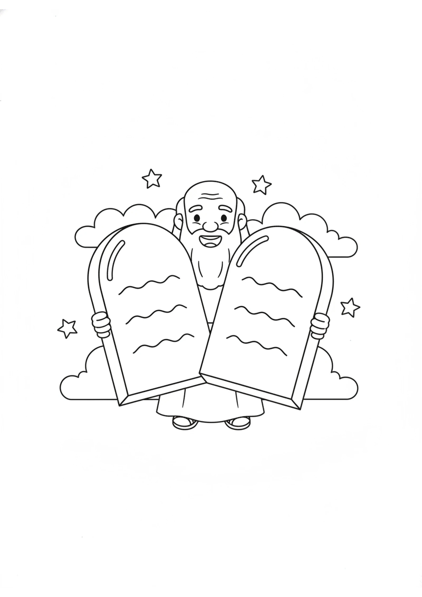 The Two Stone Tablets — printable Bible coloring page from The Ten Commandments at Mount Sinai