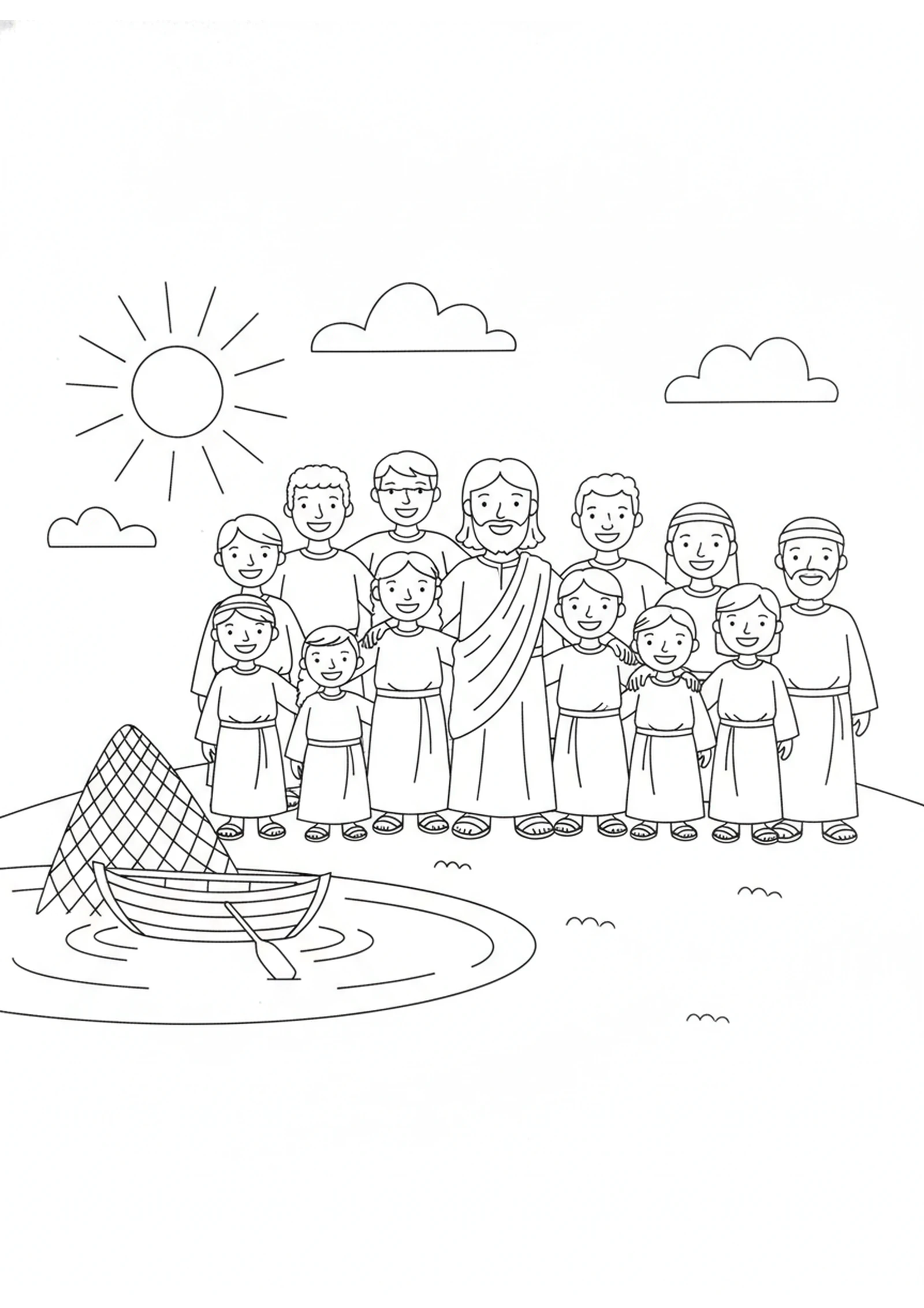 The Twelve Together — printable Bible coloring page from Jesus Chooses the Twelve