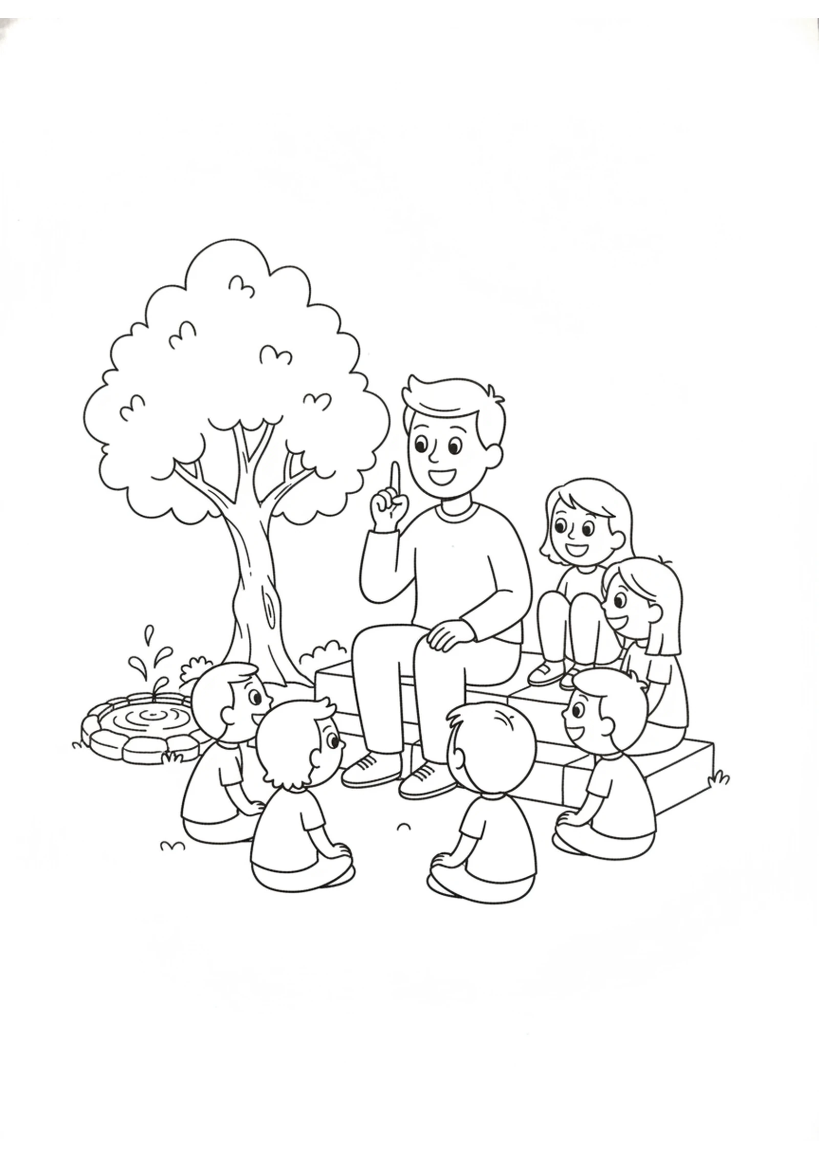 James Teaches His Friends — printable Bible coloring page from Taming the Tongue