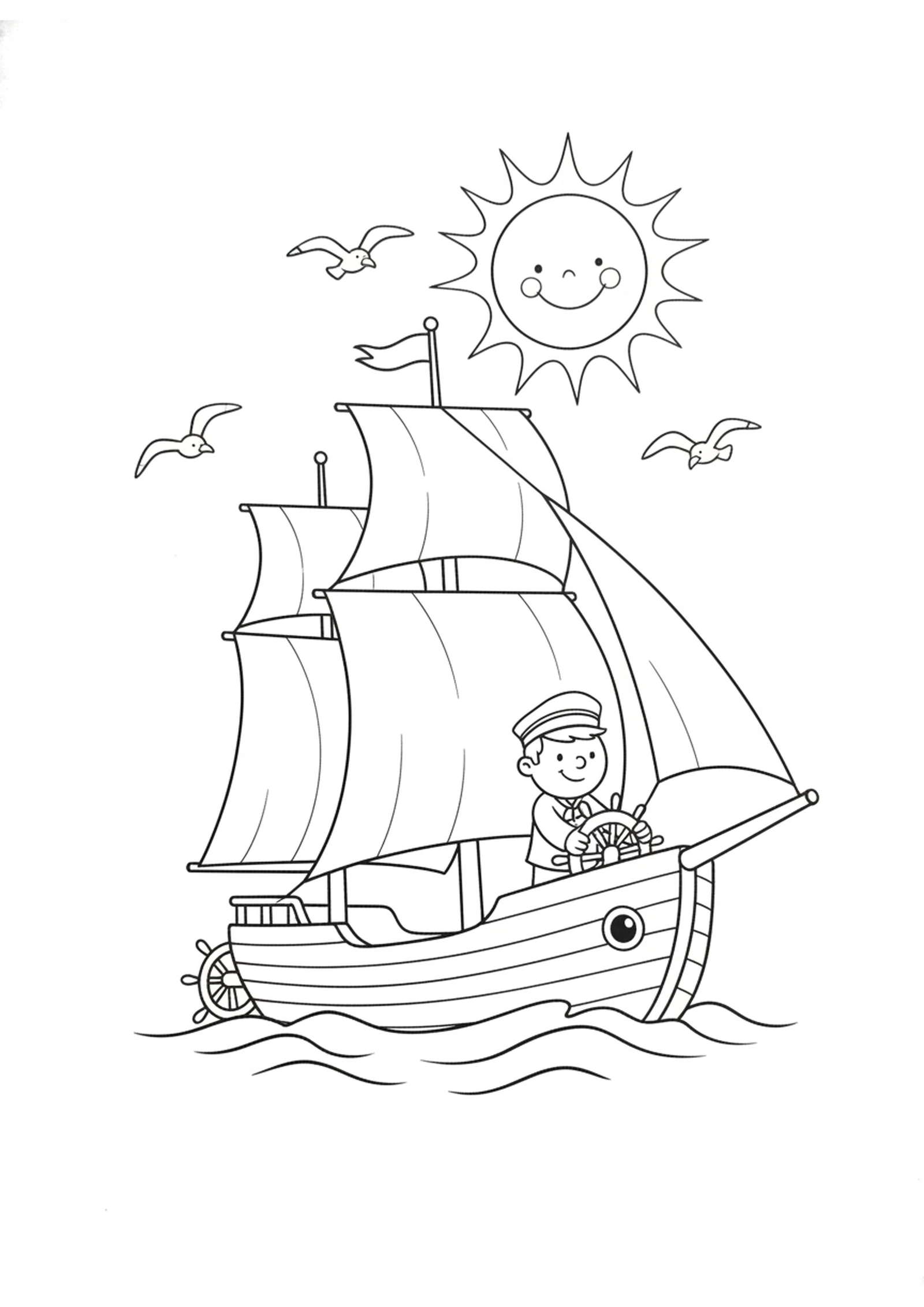 The Little Rudder and the Big Ship — printable Bible coloring page from Taming the Tongue