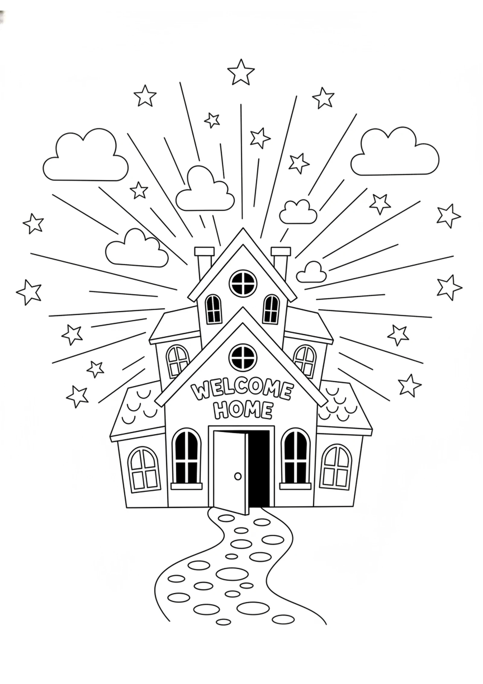 A Home in Heaven — printable Bible coloring page from I Am the Way, the Truth, and the Life