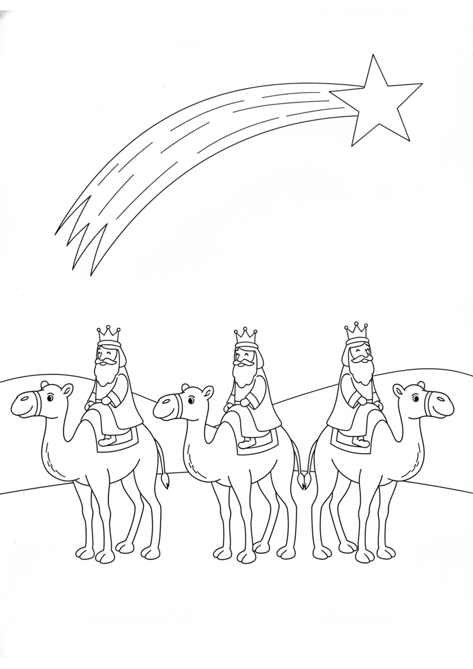 Following the Star — printable Bible coloring page from The Wise Men Follow the Star