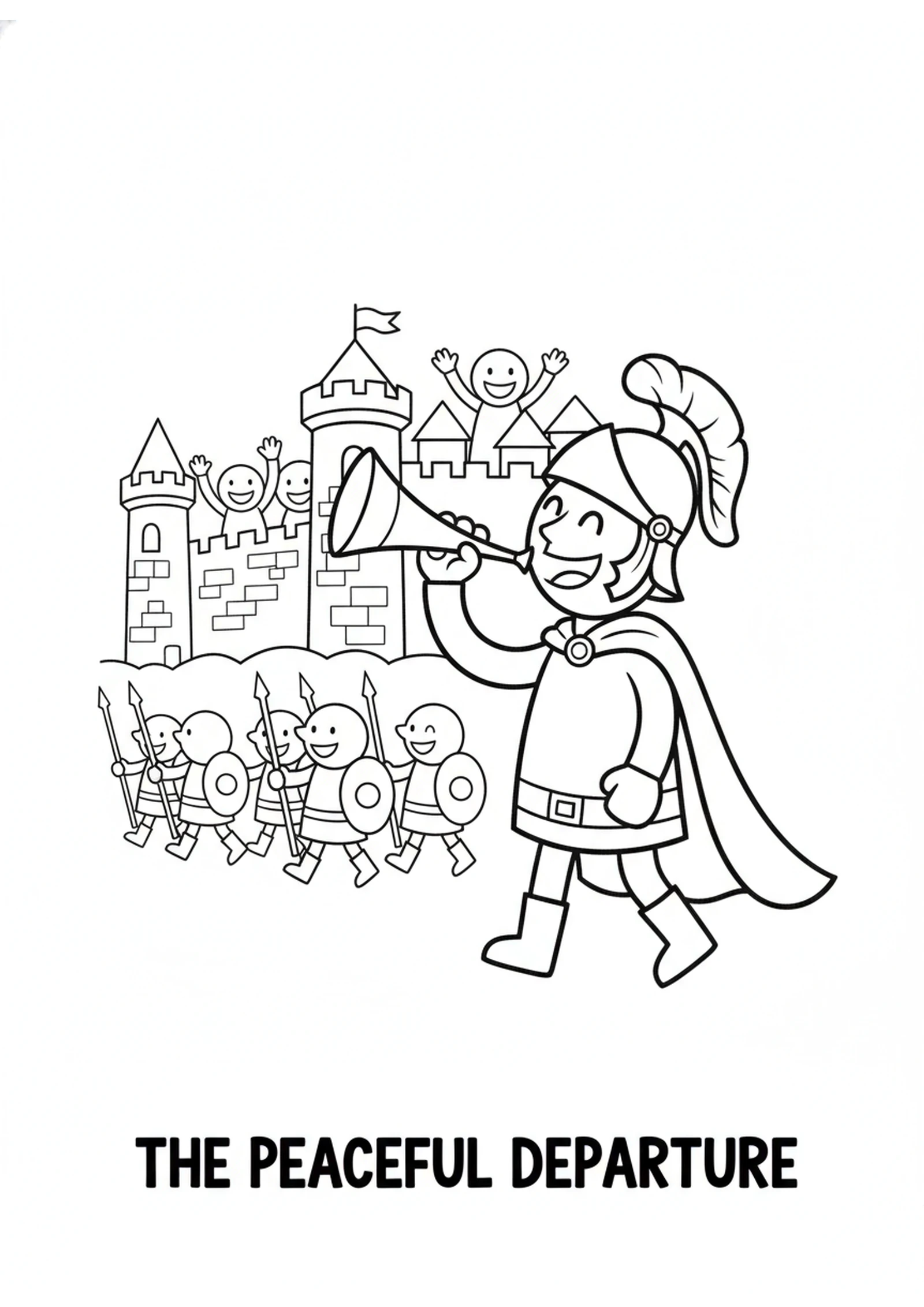 The Army Marches Home in Peace — printable Bible coloring page from The Wise Woman Who Saved Her City