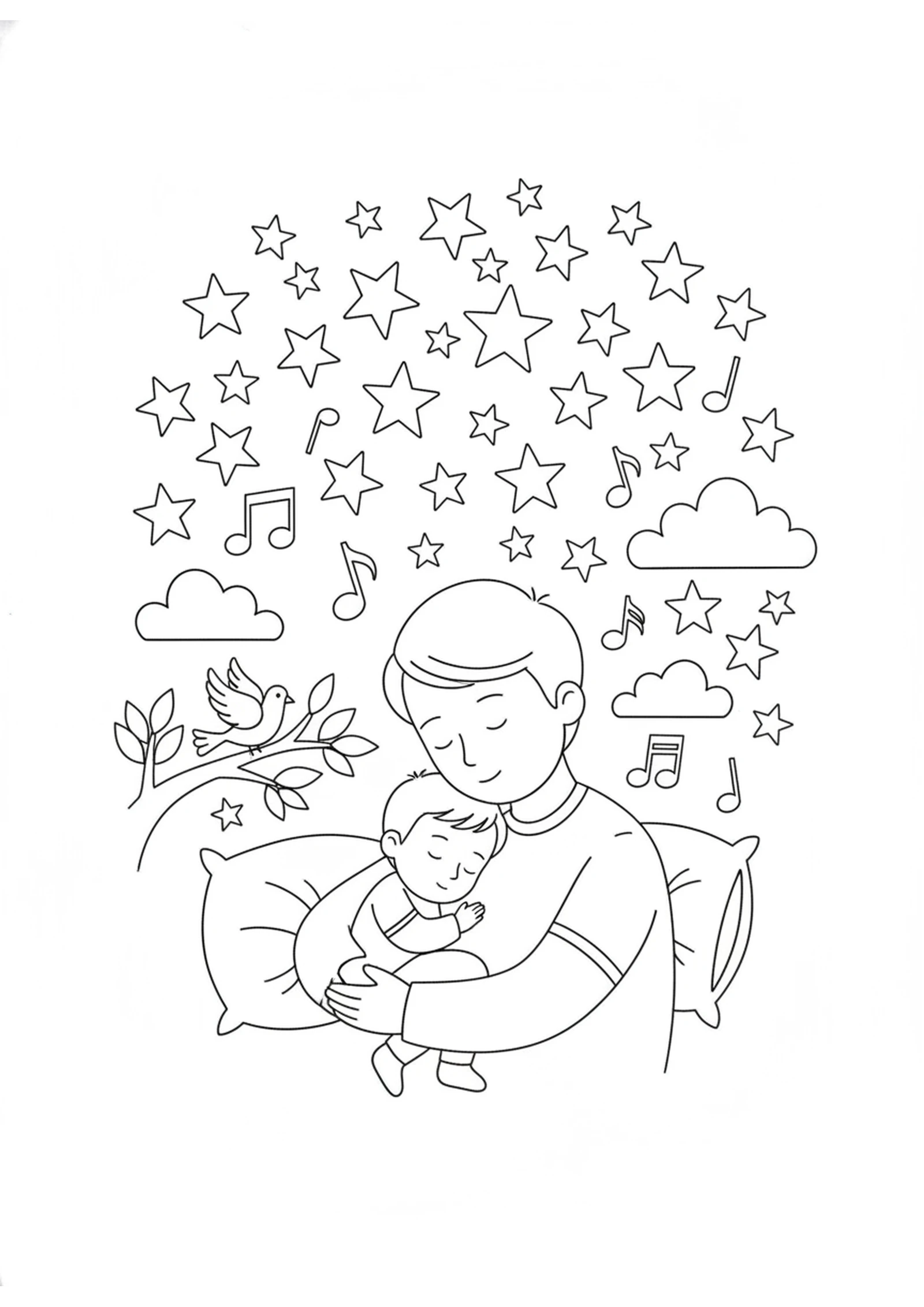 God Sings Over His People — printable Bible coloring page from Zephaniah — God Sings Over His People